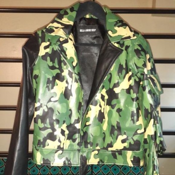 Bella Amore Jackets & Blazers - camoflouge leather jacket small